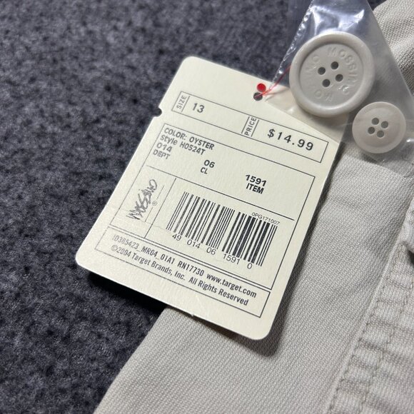 Vintage Y2K Mossimo Mini Micro Khaki Brown Low Rise Shorts Short Sz 13 NWT - Picture 15 of 16